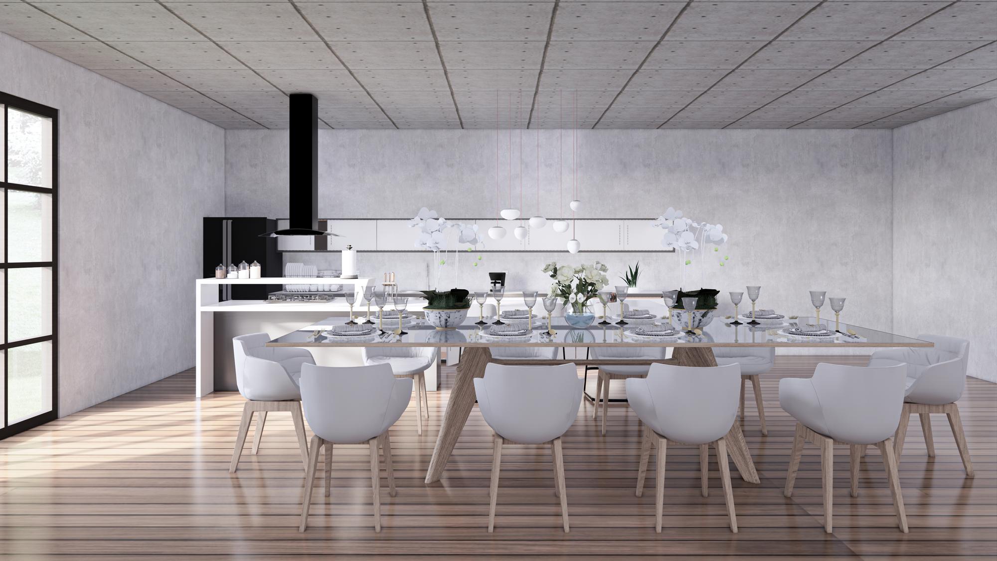 Inviting studio interior with open kitchen